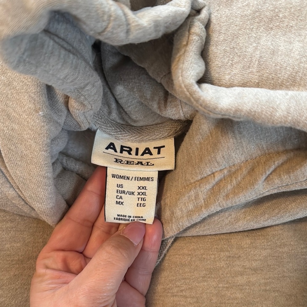 Ariat Cream Sweatshirt Hoodie Casual Top - Picture 3 of 3